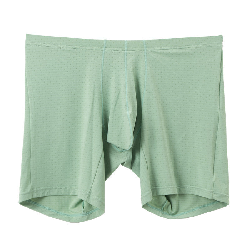 Hommes Large Sexy Sheer Chafe résistant à la chaleur Boxer en couleur unie