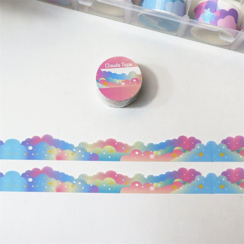 Décor et ruban papier aux étoiles et aux nuages mignons
