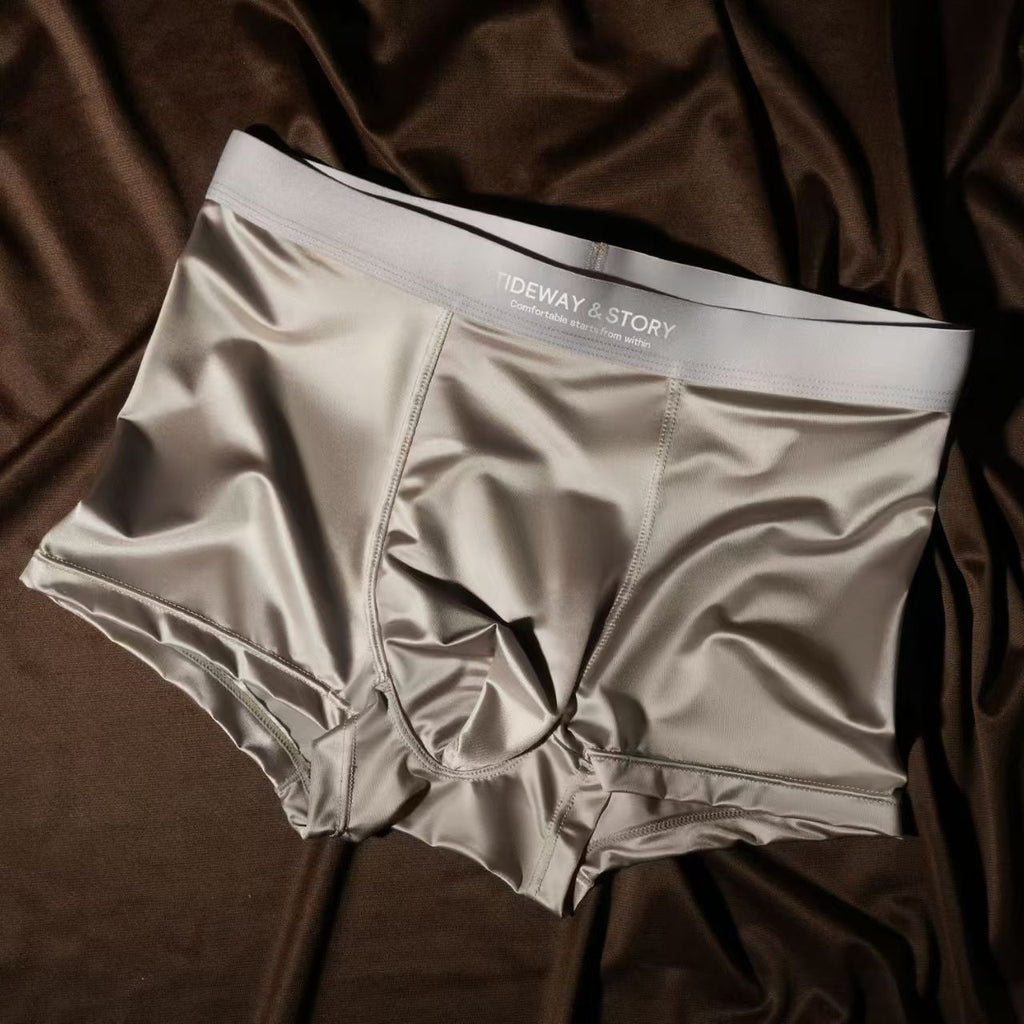 Ice Silk Hommes Sous-vêtements Light Luxury Satin Boxers