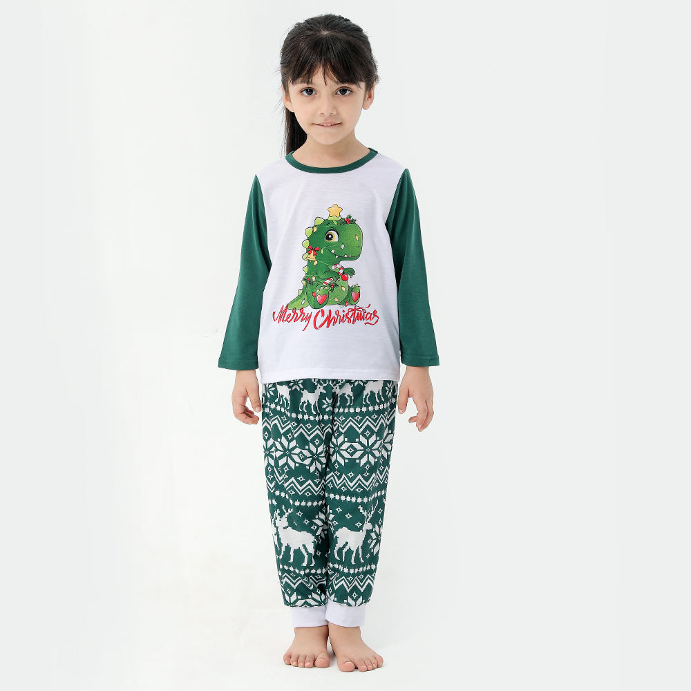 Famille European and American Christmas Parent-child Printed Pajamas Set