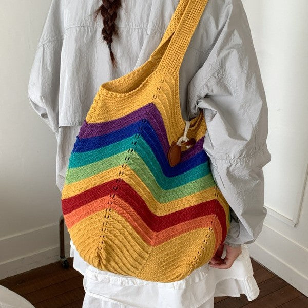 Summer Color-Block grande capacité meilleur-vendeur sous-arm-tote pour les femmes