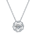 S925 Argent Sterling 0.5ct D Couleur VVS1 Moissanite Col rond circulaire 45cm Platine