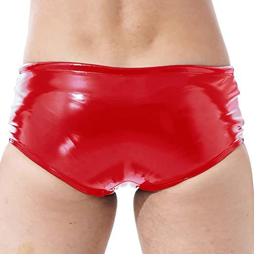 Sexy Bright Mirror PU cuir sous-vêtements pour hommes cuir