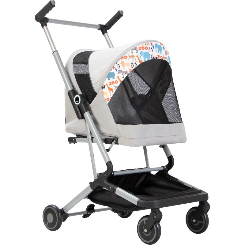 Poussette pour animaux ultra légère pour chats et chiens pliable tout-en-un pour un stockage compact S