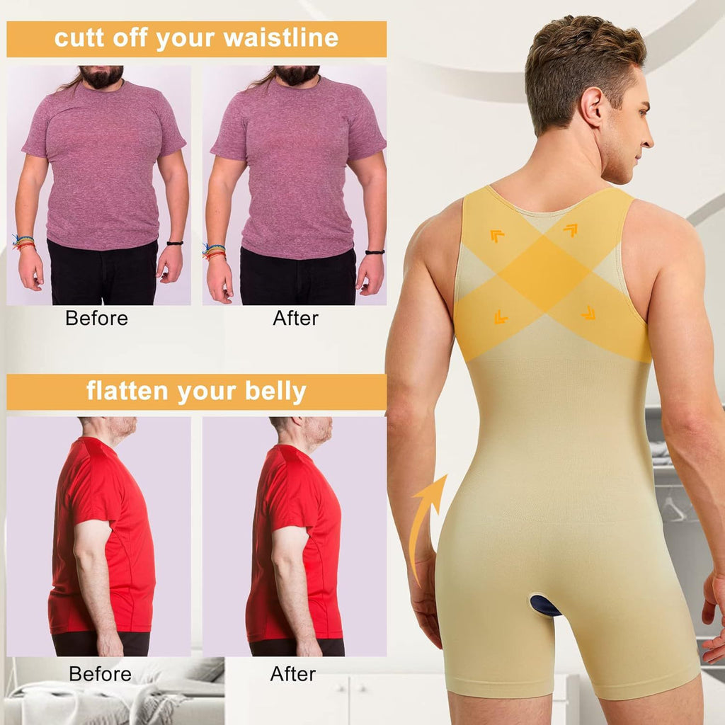 Corsets en forme de corps pour hommes Crotch Hollow-out Cinched Belly Contract Inner Wear Base Bod