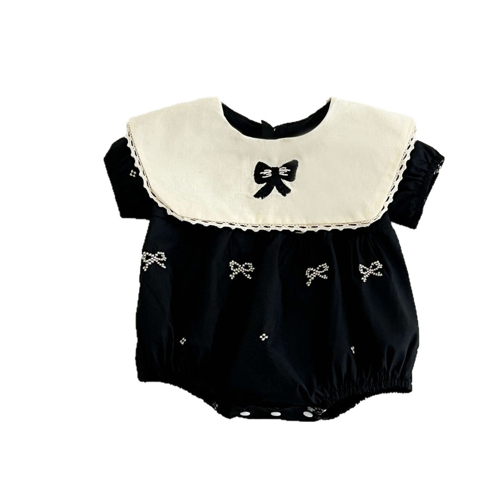 Ins Coton de style coréen Romper Polo brodé pour bébé fille