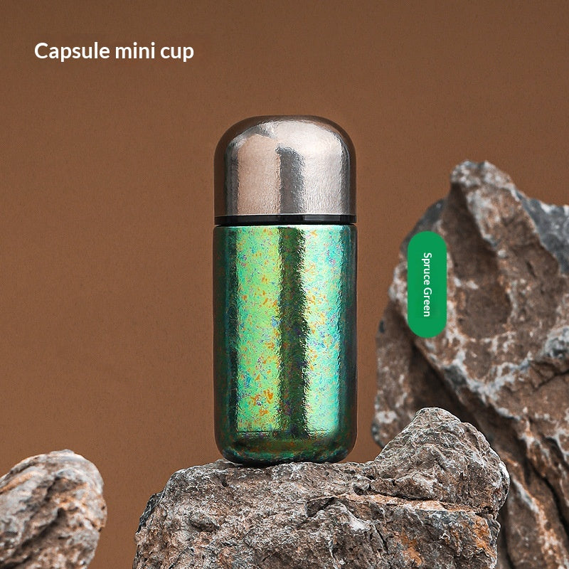 Luxur léger haut de gamme titane pur Taille de poche Mini Capsule bouteille d'eau