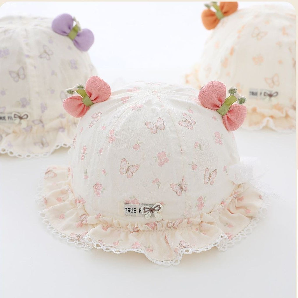 Chapeau en dentelle de papillon pour enfants avec une décoration Bow à l'orée est doux et adora