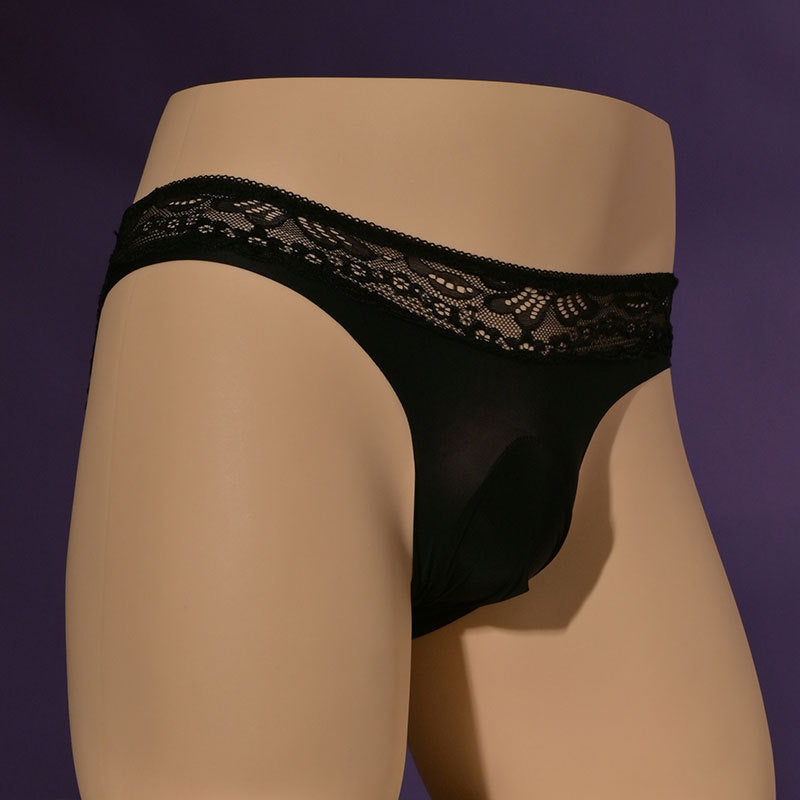 Romantique Dentelle Slip Homme Confortable Soie Glace Respirante Pantalon élastique