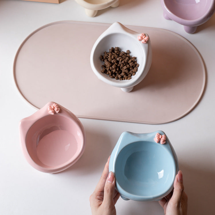 Super Cute Cat Bowl Ceramic Pet Supplies