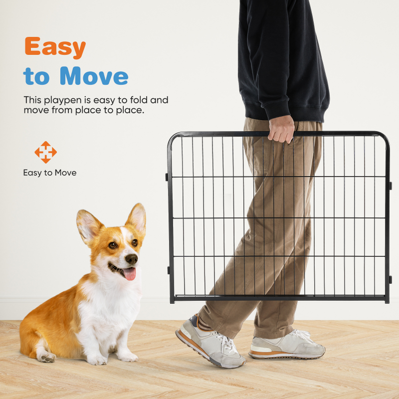 Stylo d'exercice en métal de hauteur de clôture intérieure pour chien avec porte Petit chiot Grand chien moyen