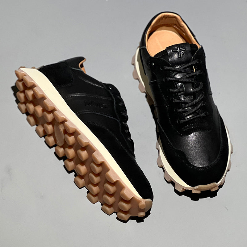 Chaussures de sport en cuir de dentelle de mode pour hommes