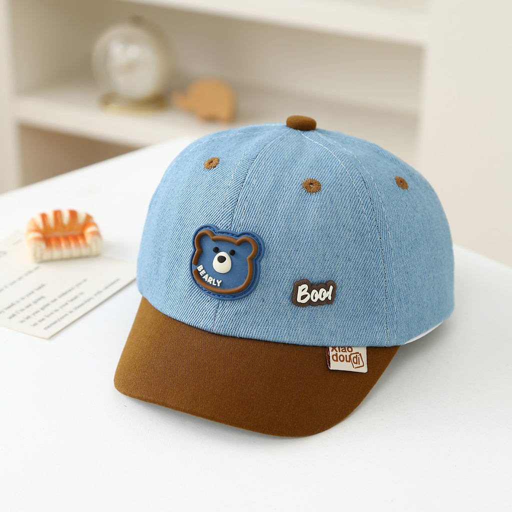 Trendy and cool Denim Lettered Bear Casquette de baseball pour les enfants au printemps et en été
