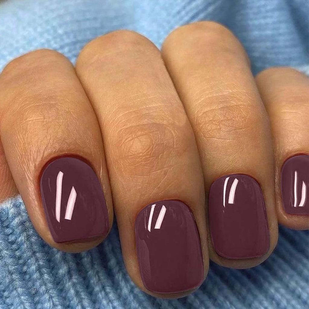 Stickers Nail Minimaliste à Carré Court pour Femmes Faux Nail