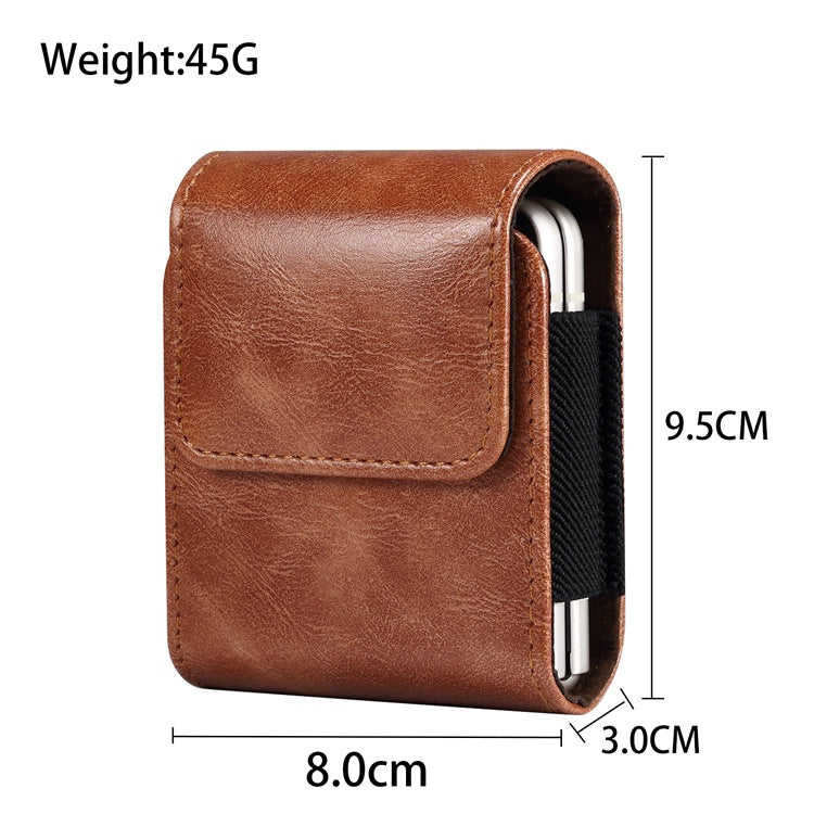 Applicable Flip Screen Mobile Phone Bag Suspendre Cuir Perforant Sac de pliage