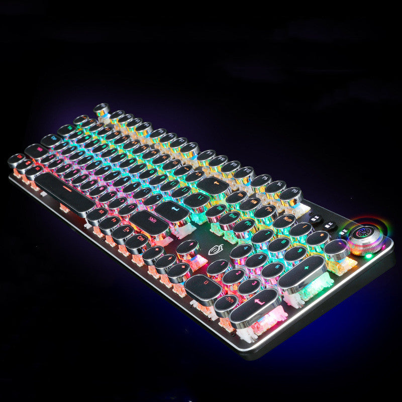 Clavier mécanique lumineux rétro punk électroplaqué