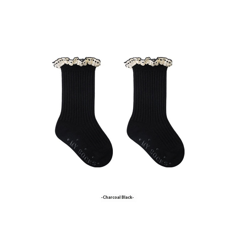 Enfants Mid Calf Lace Princess Chaussettes