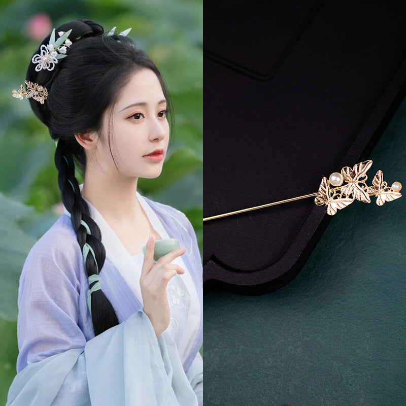 Style ancien Han vêtements chinois fait main Updo épingle à cheveux
