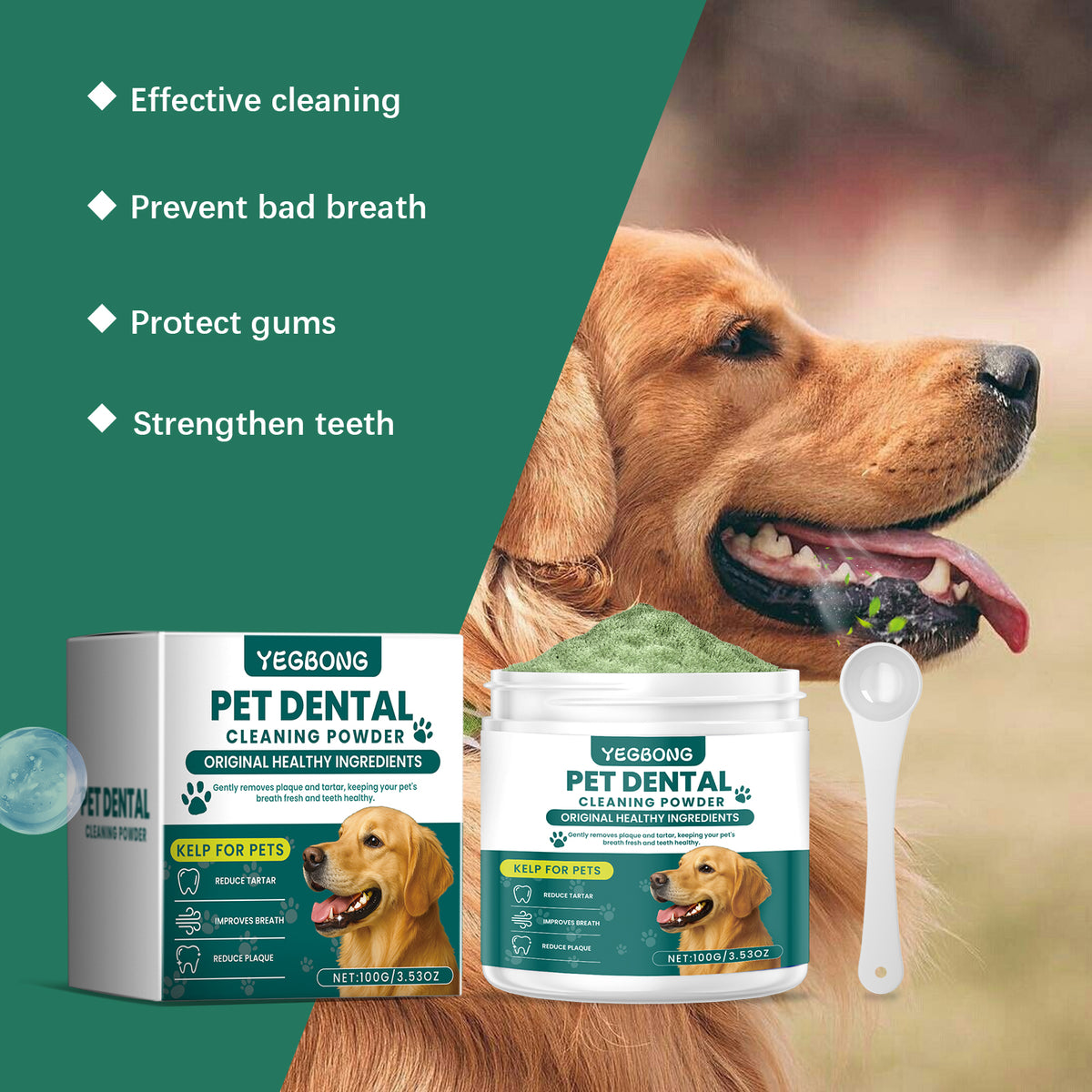 Dog teeth cleaning powder