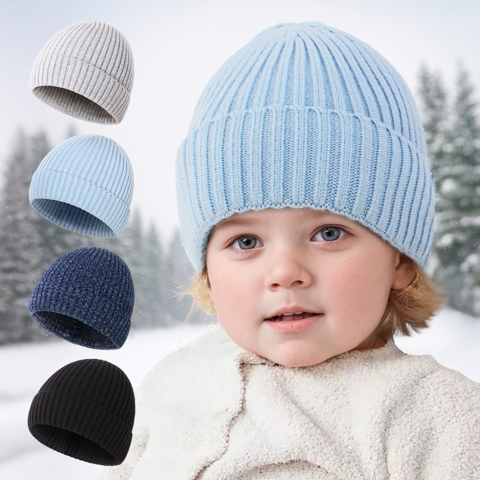 Bonnet en laine rayée de couleur solide pour protéger l'oreille chaude