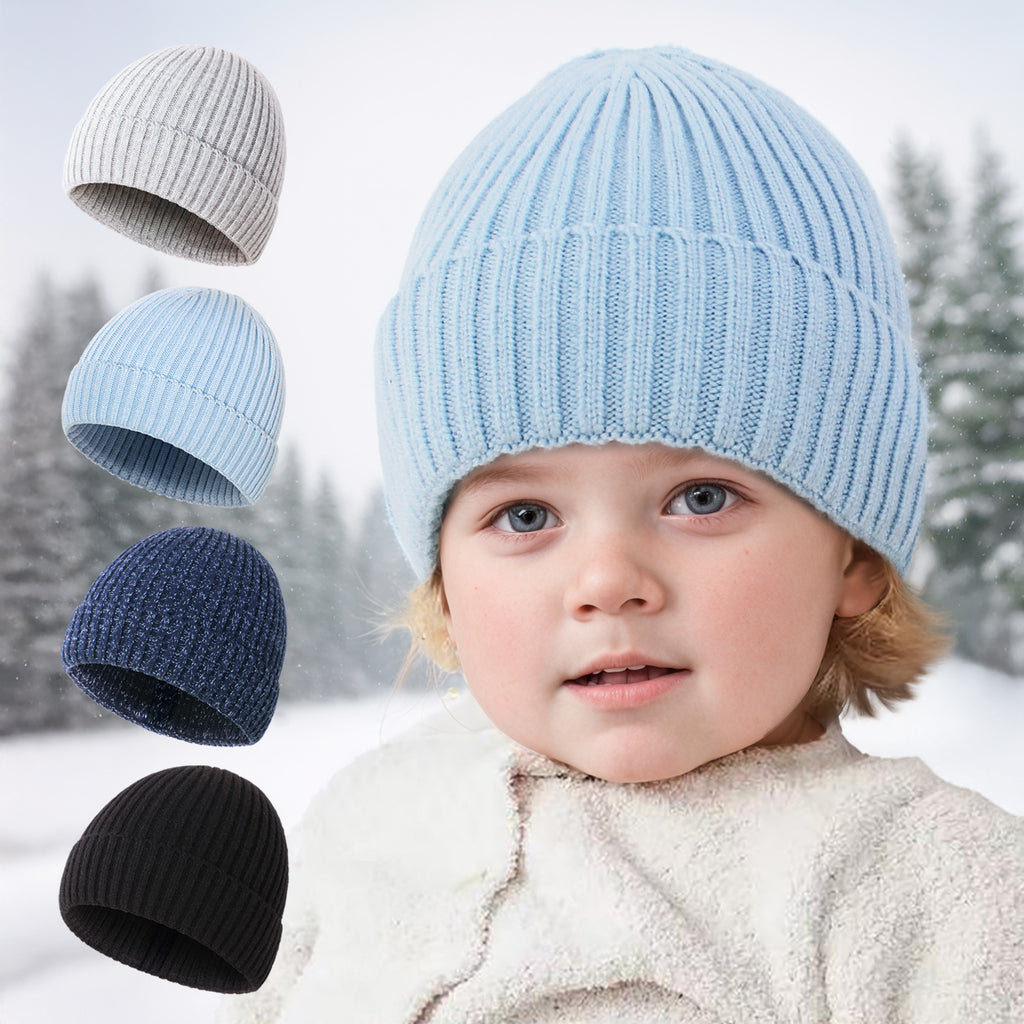 Bonnet en laine rayée de couleur solide pour protéger l'oreille chaude