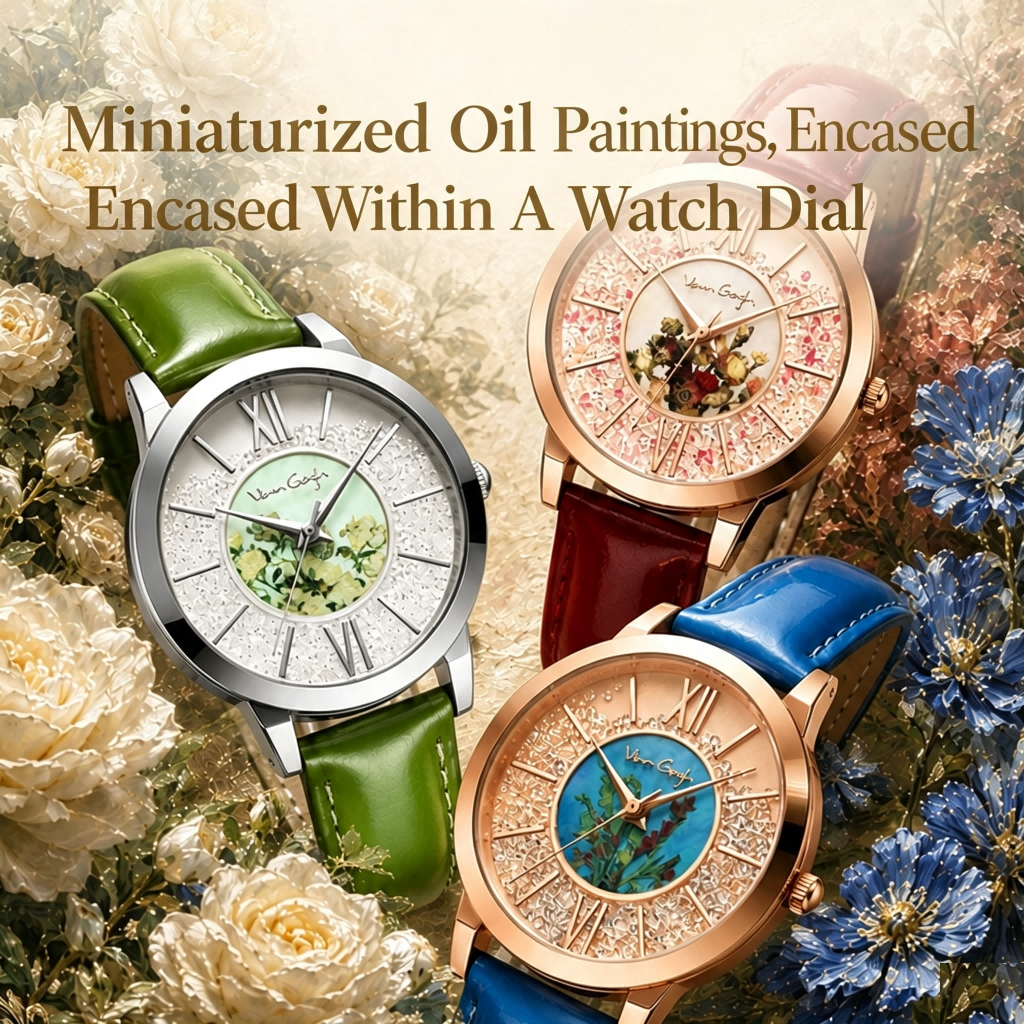 Bracelet en cuir de montre en quartz artistique féminin Van Gogh