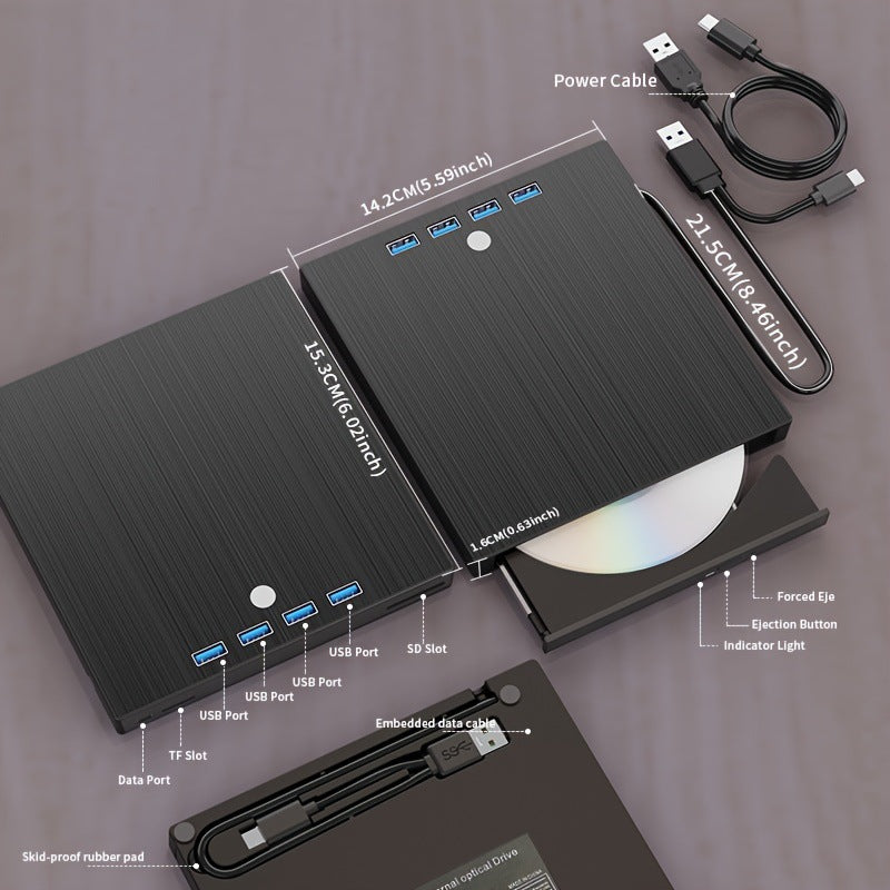 DVD externe Burner TYPE-C Disque CD multifonction Drive optique étendu