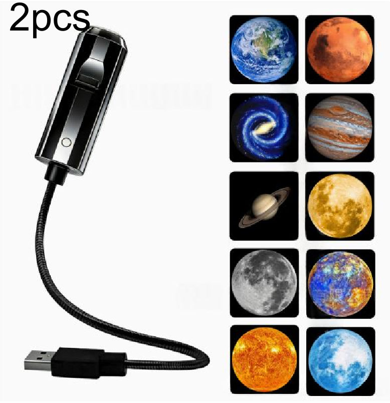 Portable USB Starry Sky Projection Night Light avec des diapositives interchangeables
