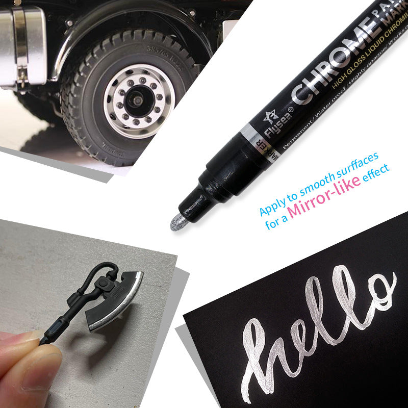 Pen miroir de peinture réfléchissant métal stylo chromé