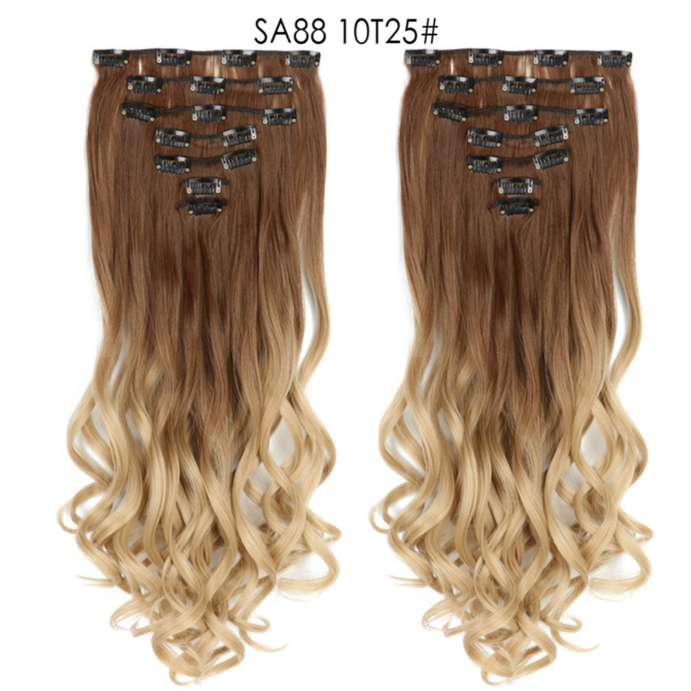 Long cheveux bouclés Rideau de soie haute température