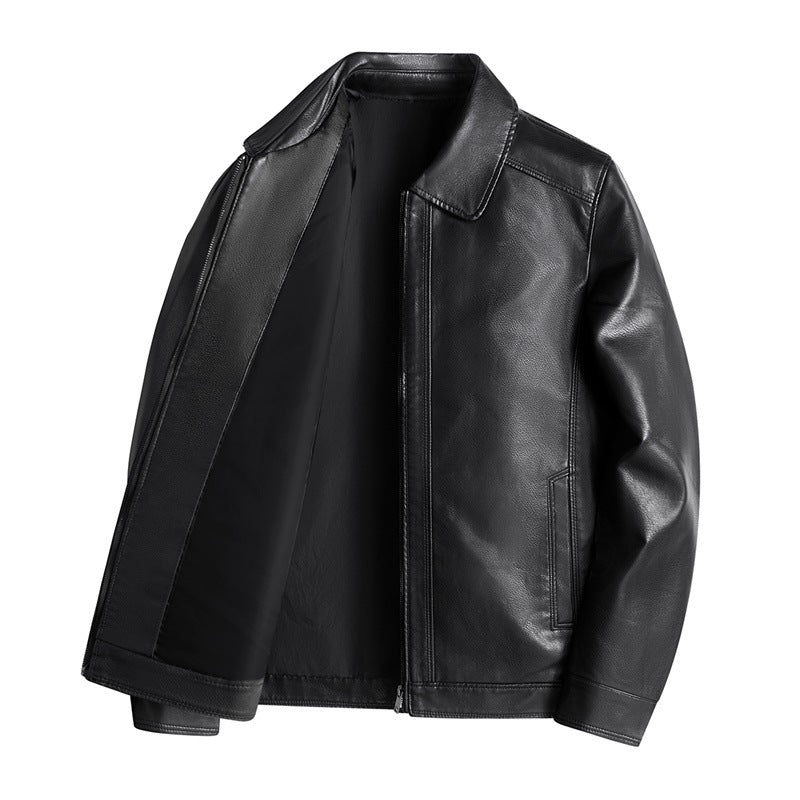 Veste de motard en cuir PU pour hommes
