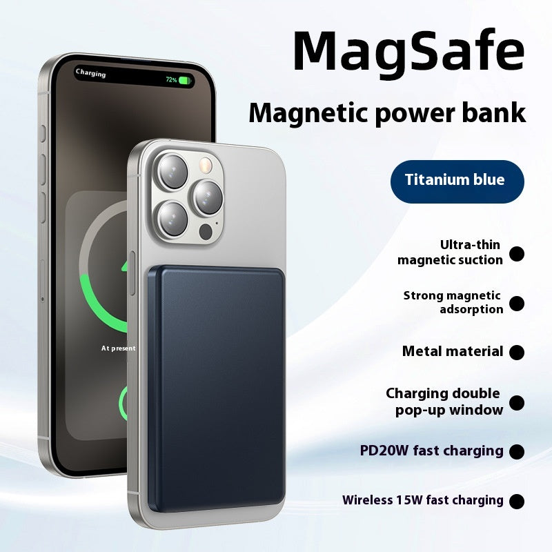 Aluminium alliage charge rapide magnétique alimentation banque mobile sans fil