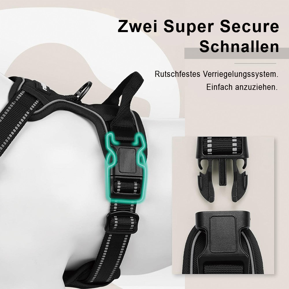 Pas de Harnais de Pull Chien Adjustable Réflectif Nylon Pet Vest avec Poop Bag Dispenser Set