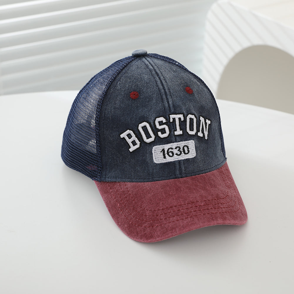 Lettre brodée pour enfants BOS1630 Casquette de baseball en mesh respirante