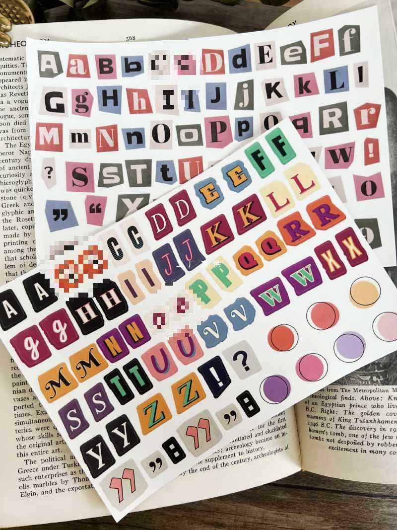 Stickers Anglais Lettres Et Nombres Symbole Etiquette Sticker Matière Décoration