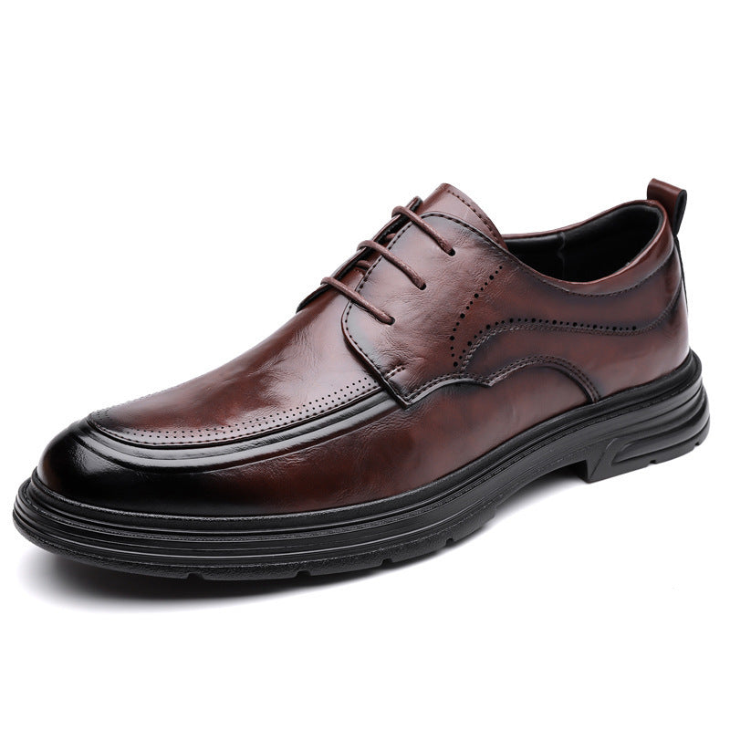 Chaussures en cuir pour hommes en dentelle brun