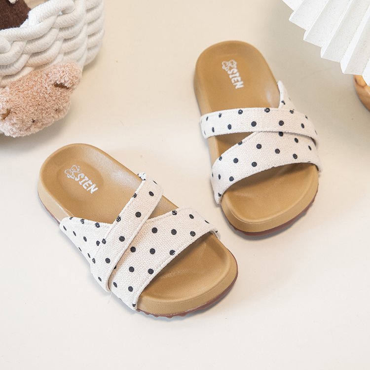 Filles' Polka Dot Flip Flops Summer Design Sandales pour enfants Bébé Pantoufles pour filles