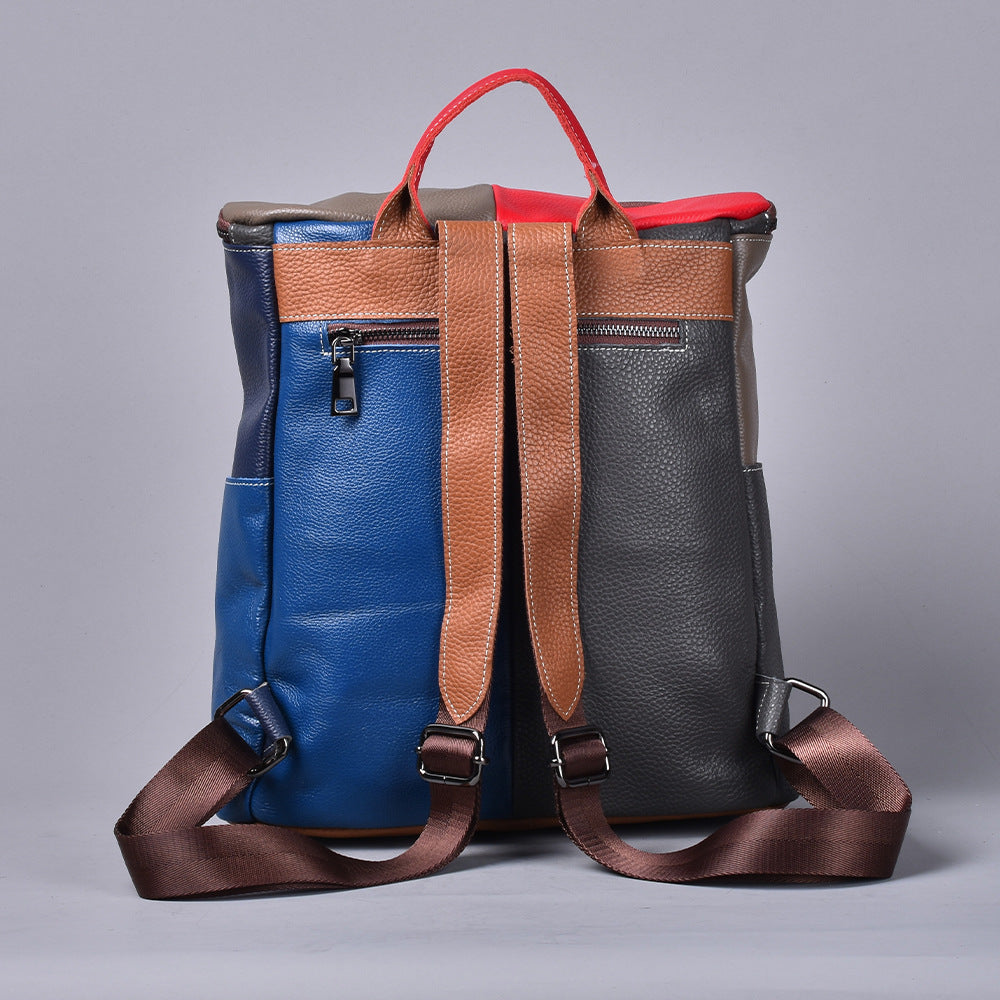Sac à dos vintage pour femmes Cowhide First Layer