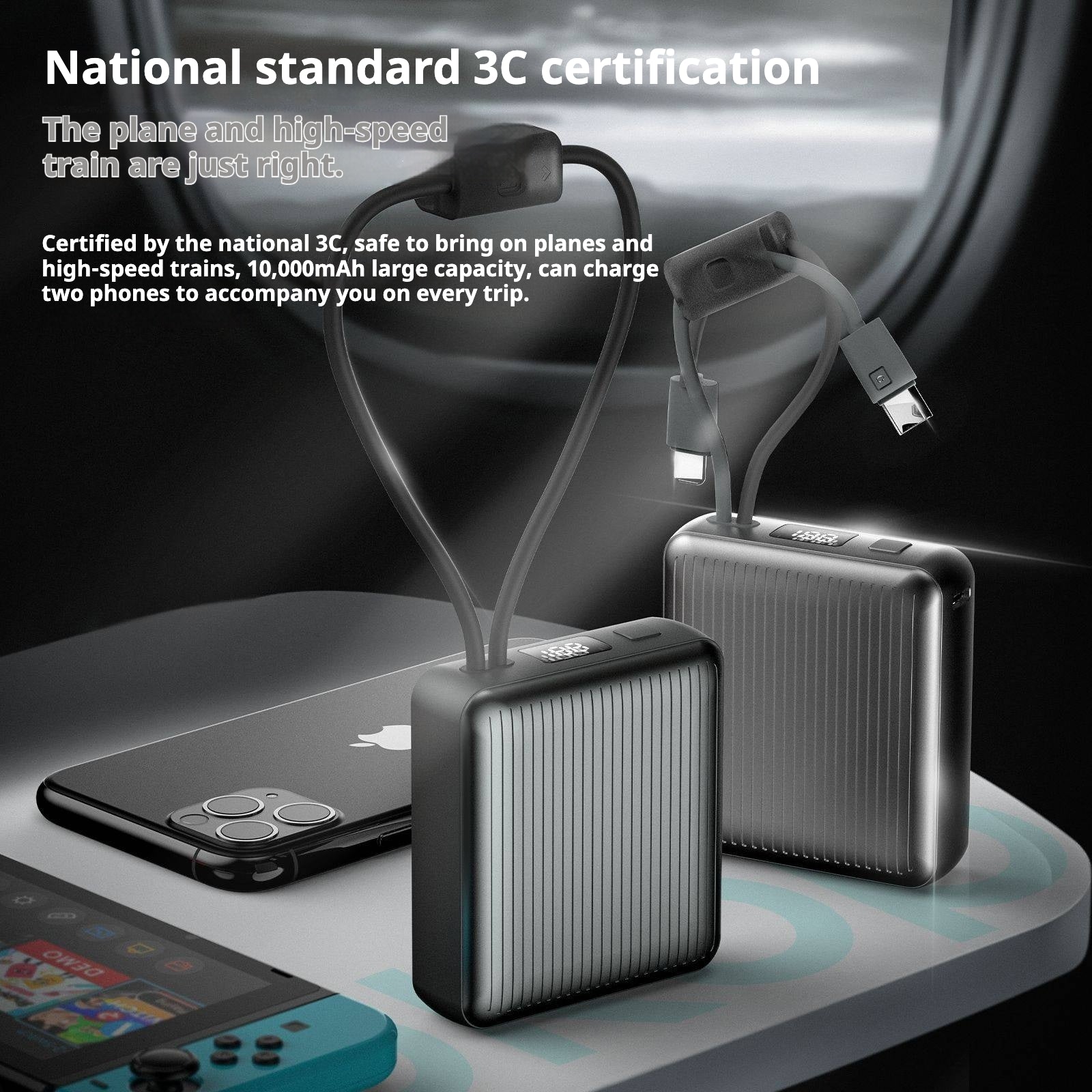 KP-717 Power Bank Affichage de batterie numérique certifié 3C 10