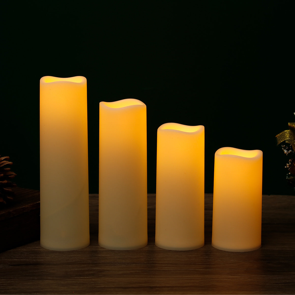 Wave Mouth Led Cylinder Lampe de bougie électrique Mariage Noël Fête de décoration