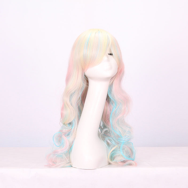 Double queue de cheval Long Curly Wig complet