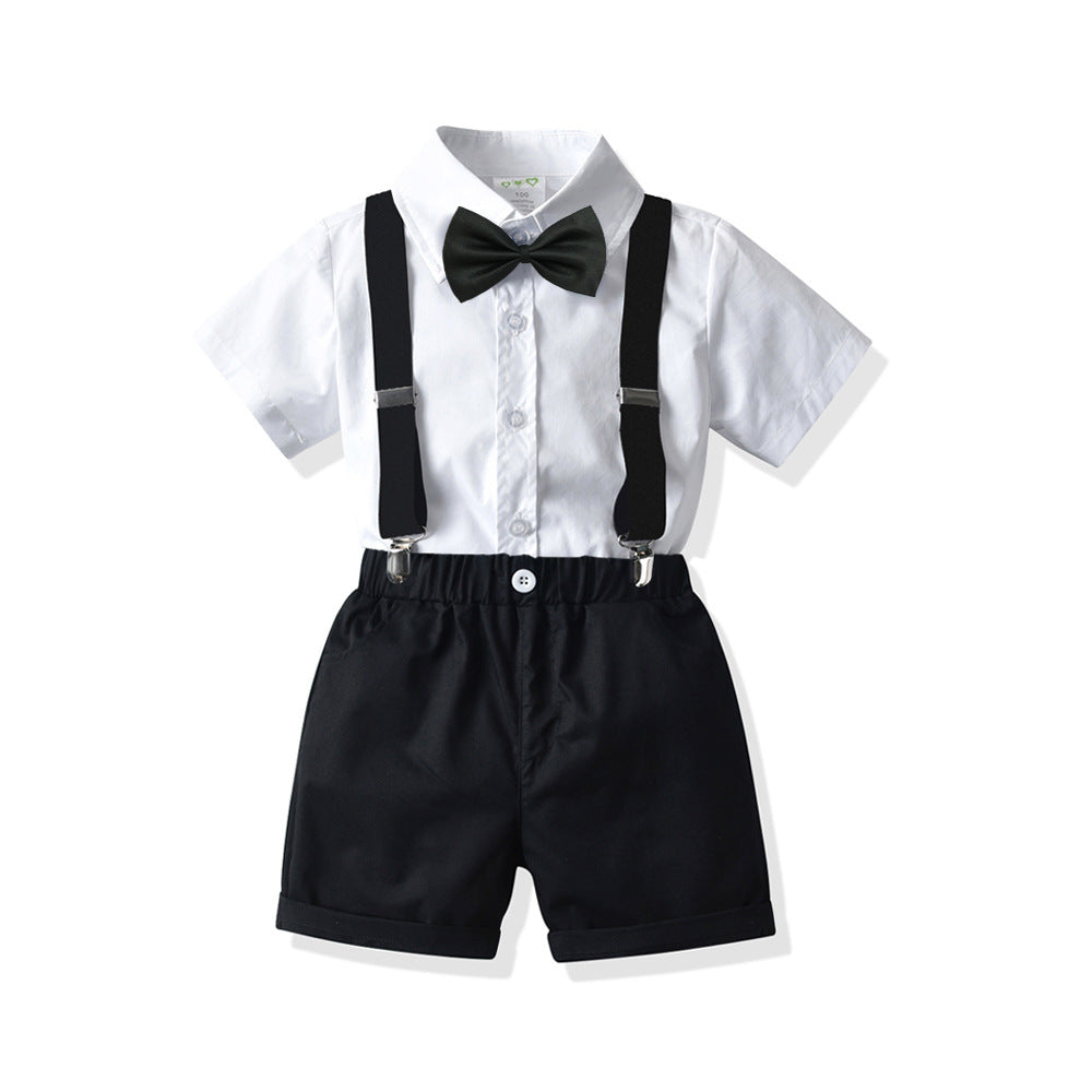 Chemise blanche à manches courtes pour garçons