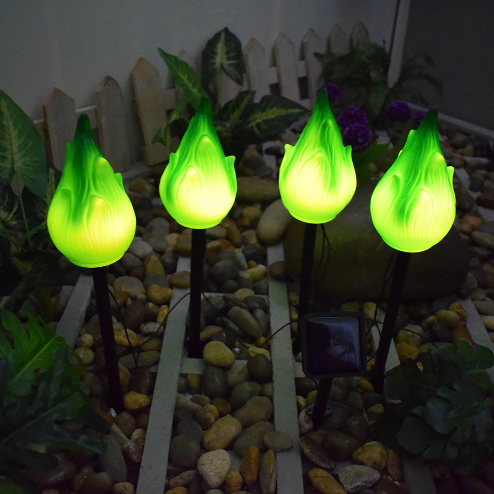 Décoration de cour pour lampe à flamme solaire de simulation