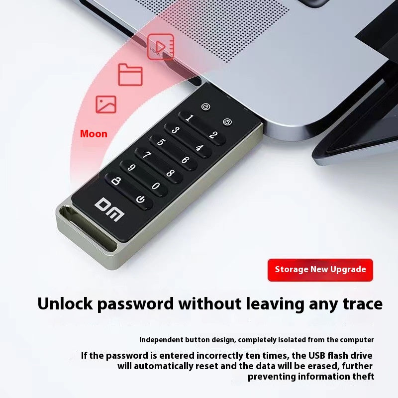 Intelligent numérique bouton chiffrement haute vitesse USB30 fichier Protection de la confidentialité Sec