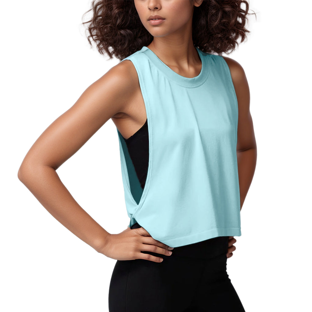 Loose Sleeveless Blouse Sports Veste d'été pour femmes Clo de course respirant léger