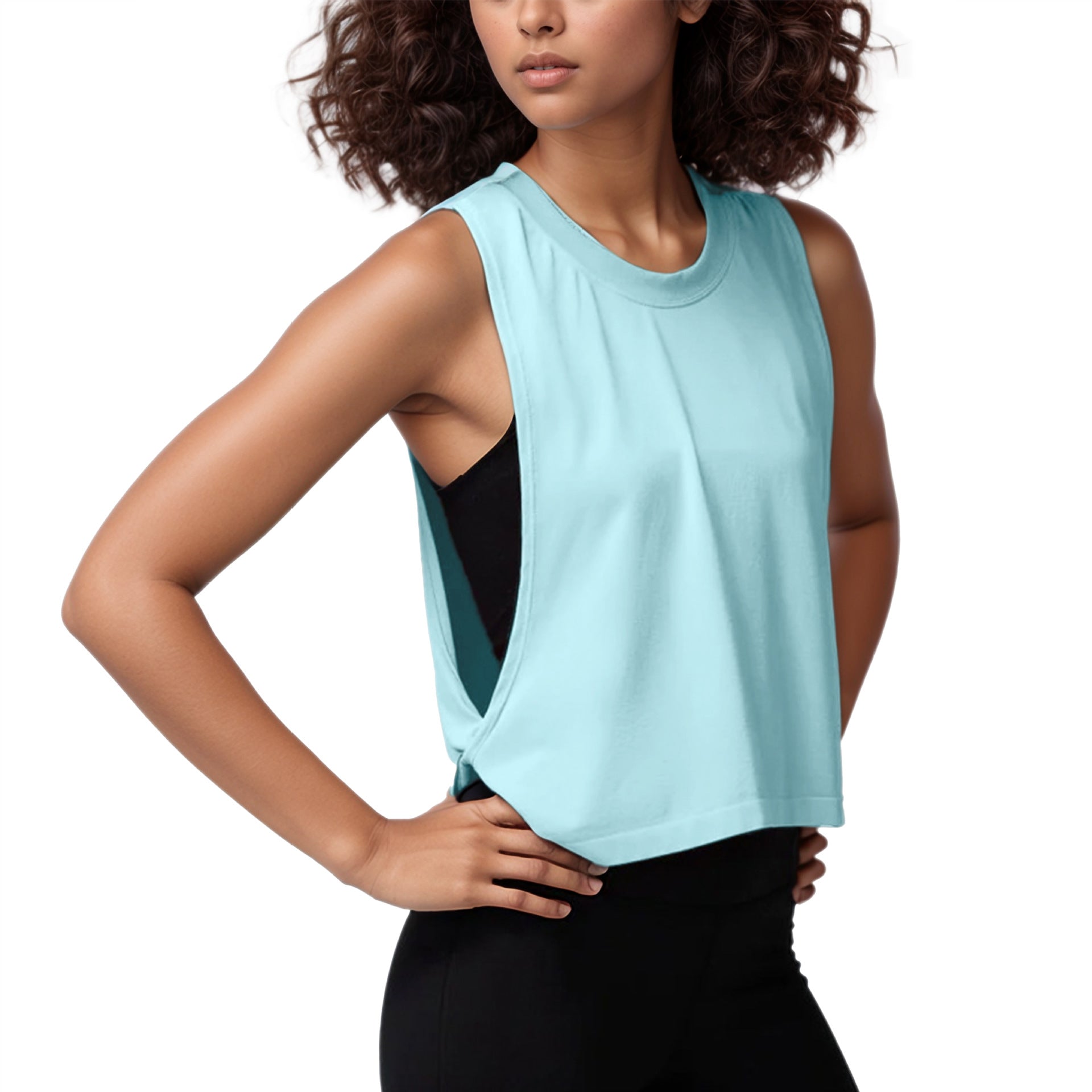 Loose Sleeveless Blouse Sports Veste d'été pour femmes Clo de course respirant léger