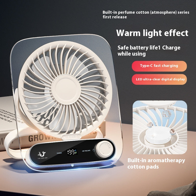 Affichage numérique ultra-mince de bureau ventilateur Mute Mini vent Portable usb charge