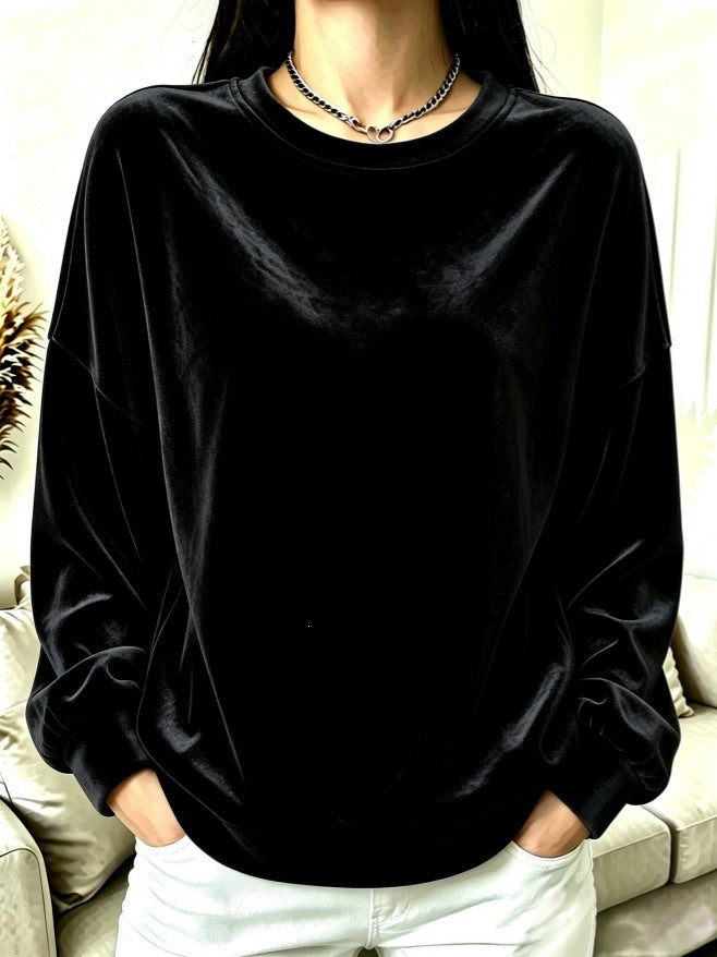 Femmes Casual Gold-velvet manches longues Hoodie