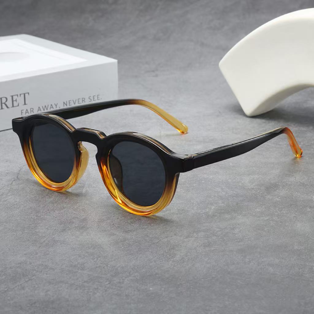 Lunettes de soleil Retro Round Small Frame Haute Sens pour homme et femme