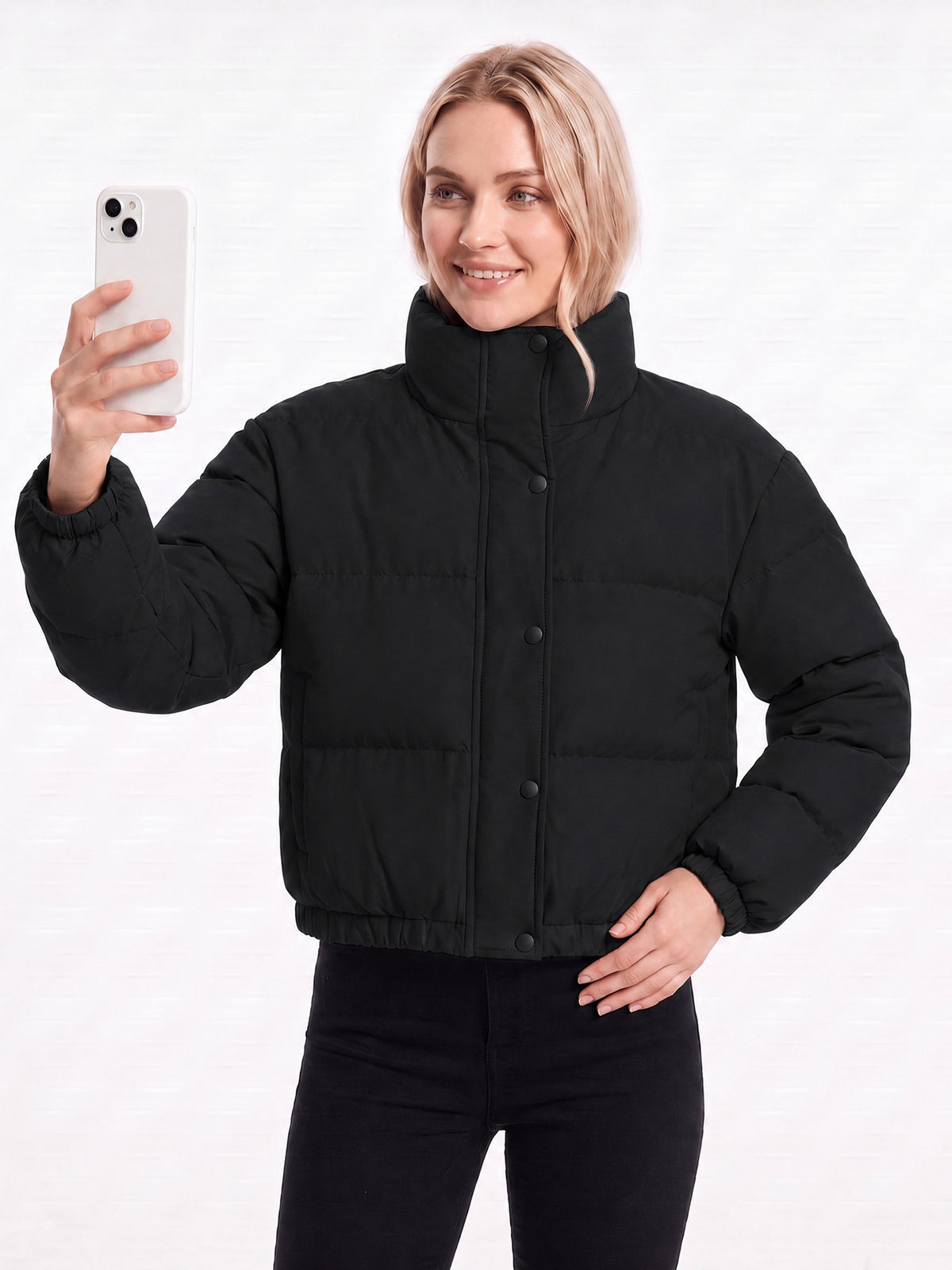 Coat Small Bread Suit Short Vertical Collar European And American Women's Winter Fashion C